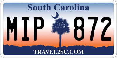 SC license plate MIP872