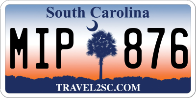 SC license plate MIP876