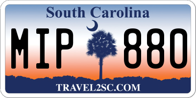 SC license plate MIP880