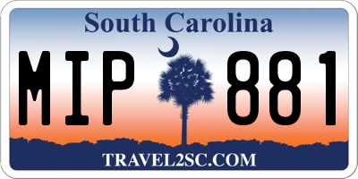SC license plate MIP881