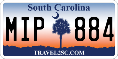 SC license plate MIP884