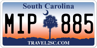 SC license plate MIP885
