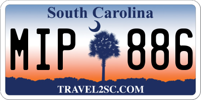 SC license plate MIP886