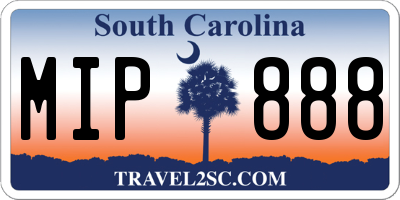 SC license plate MIP888