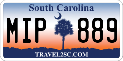 SC license plate MIP889