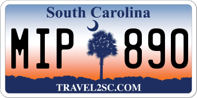 SC license plate MIP890