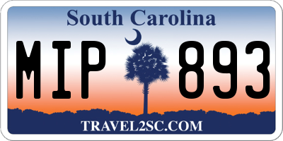 SC license plate MIP893