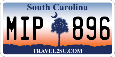 SC license plate MIP896