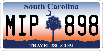 SC license plate MIP898