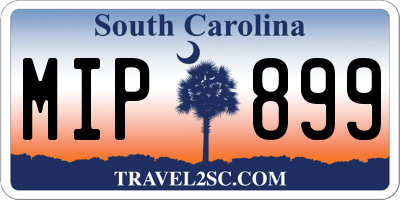 SC license plate MIP899