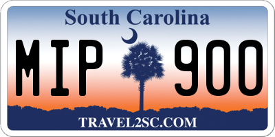 SC license plate MIP900