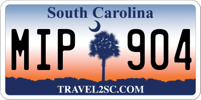 SC license plate MIP904