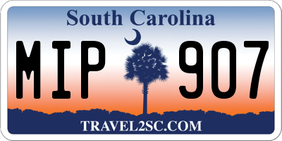 SC license plate MIP907