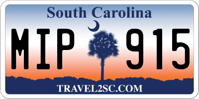 SC license plate MIP915