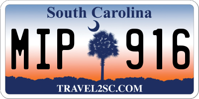 SC license plate MIP916