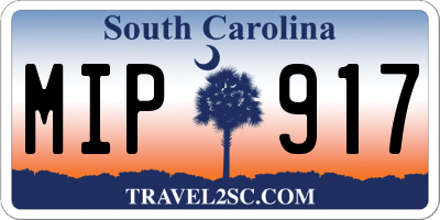 SC license plate MIP917