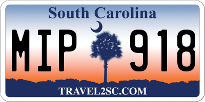 SC license plate MIP918