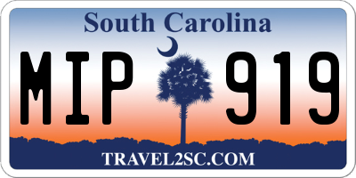 SC license plate MIP919