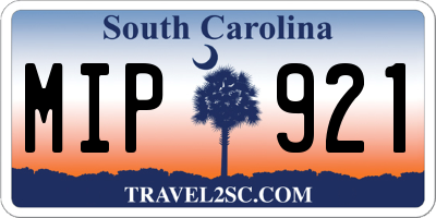SC license plate MIP921