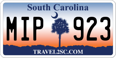 SC license plate MIP923