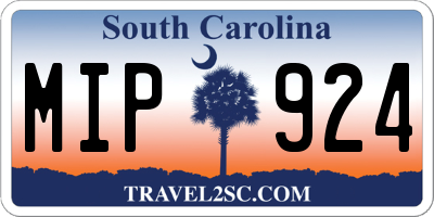 SC license plate MIP924