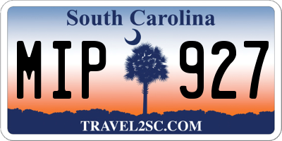 SC license plate MIP927