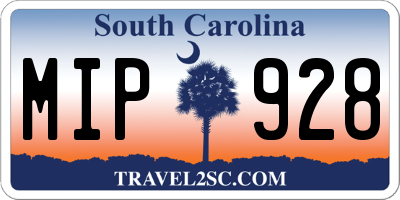 SC license plate MIP928