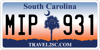 SC license plate MIP931