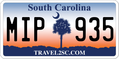 SC license plate MIP935