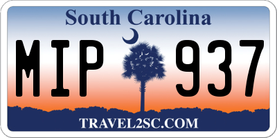 SC license plate MIP937
