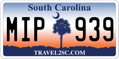 SC license plate MIP939