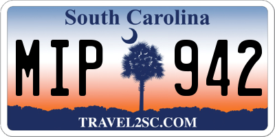 SC license plate MIP942