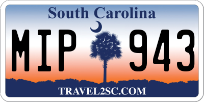 SC license plate MIP943