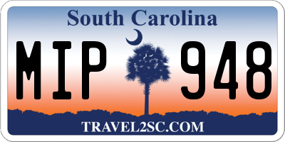 SC license plate MIP948