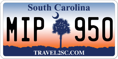 SC license plate MIP950