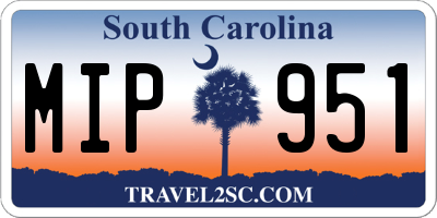 SC license plate MIP951