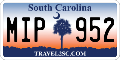 SC license plate MIP952