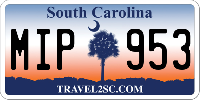 SC license plate MIP953