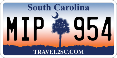 SC license plate MIP954
