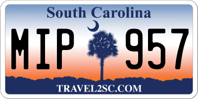 SC license plate MIP957
