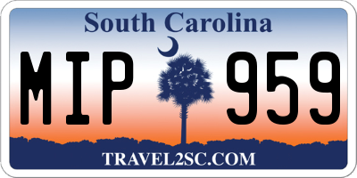 SC license plate MIP959
