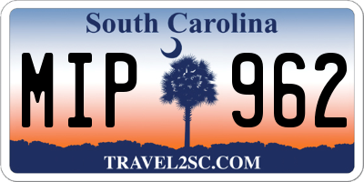 SC license plate MIP962
