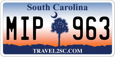 SC license plate MIP963