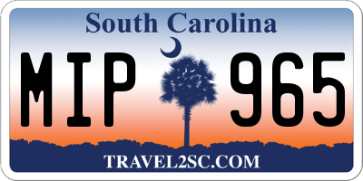 SC license plate MIP965