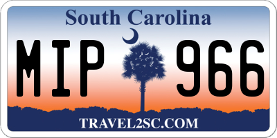 SC license plate MIP966
