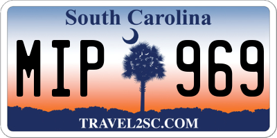 SC license plate MIP969