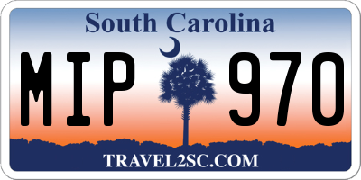 SC license plate MIP970