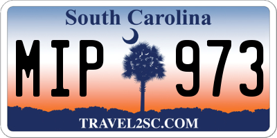 SC license plate MIP973