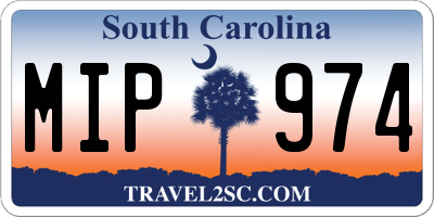 SC license plate MIP974