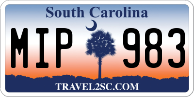 SC license plate MIP983